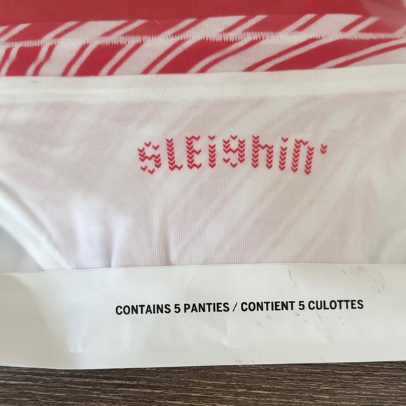NWT PINK Victoria's Secret Festive Red and White Panty Set - Picture 5 of 7